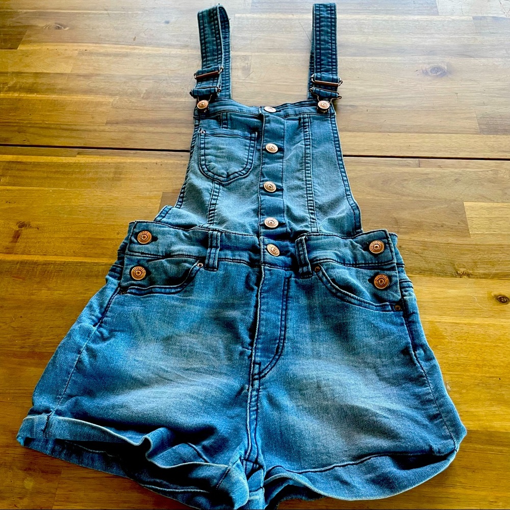 H&M denim overall shorts